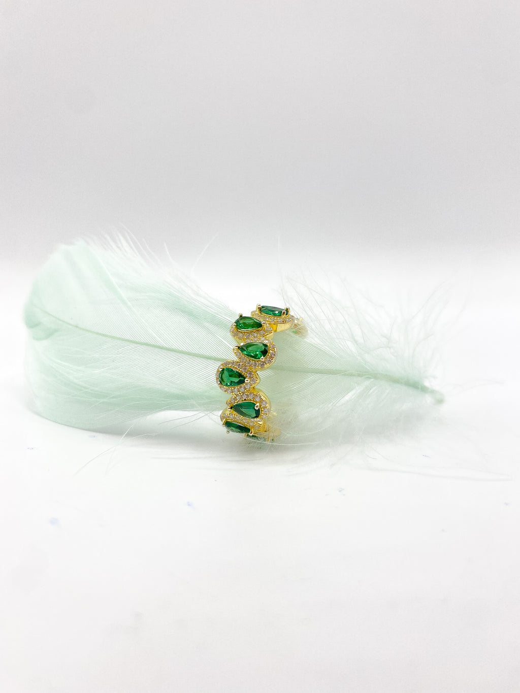 Anello Gocce Verdi