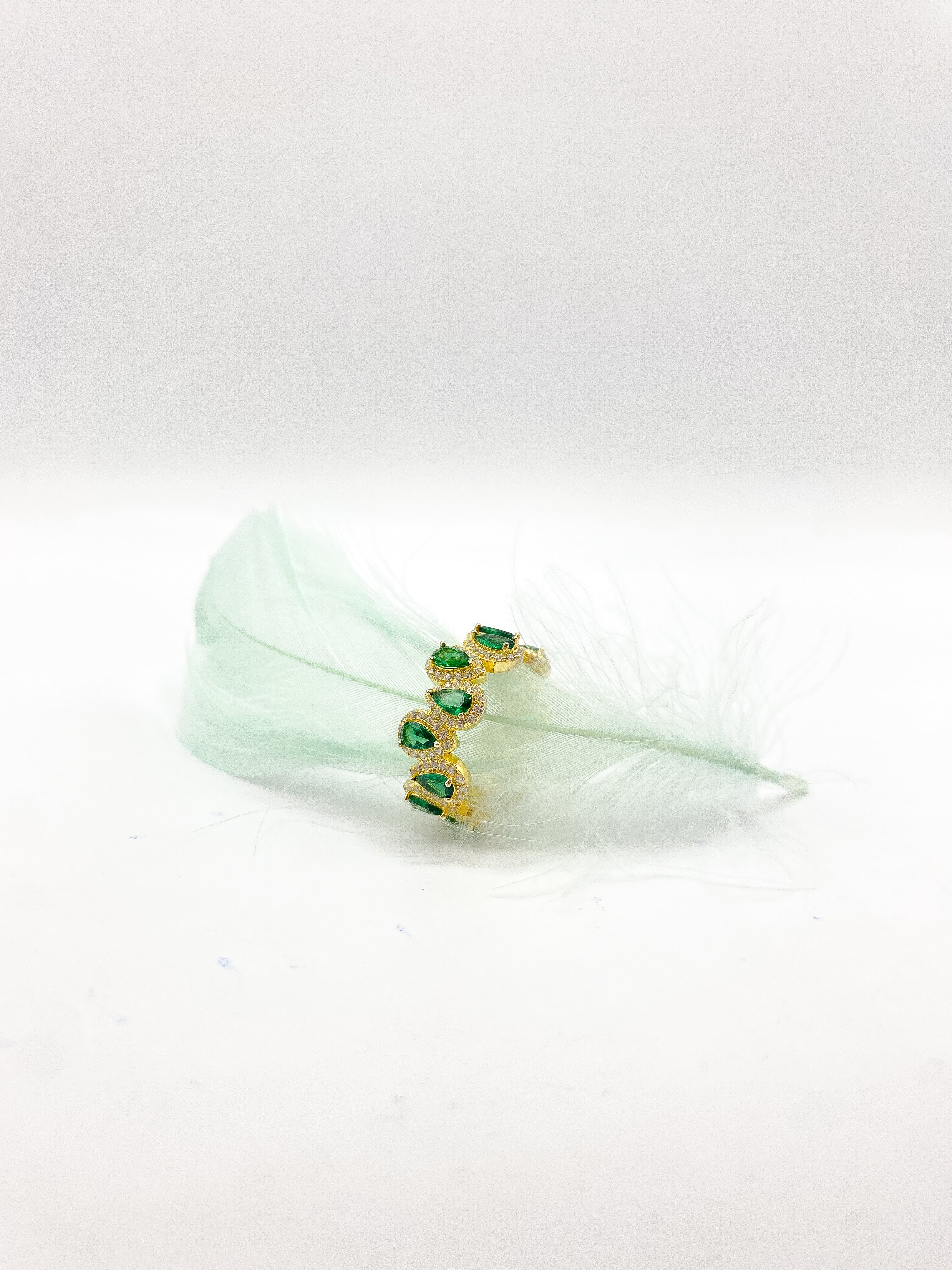 Anello Gocce Verdi