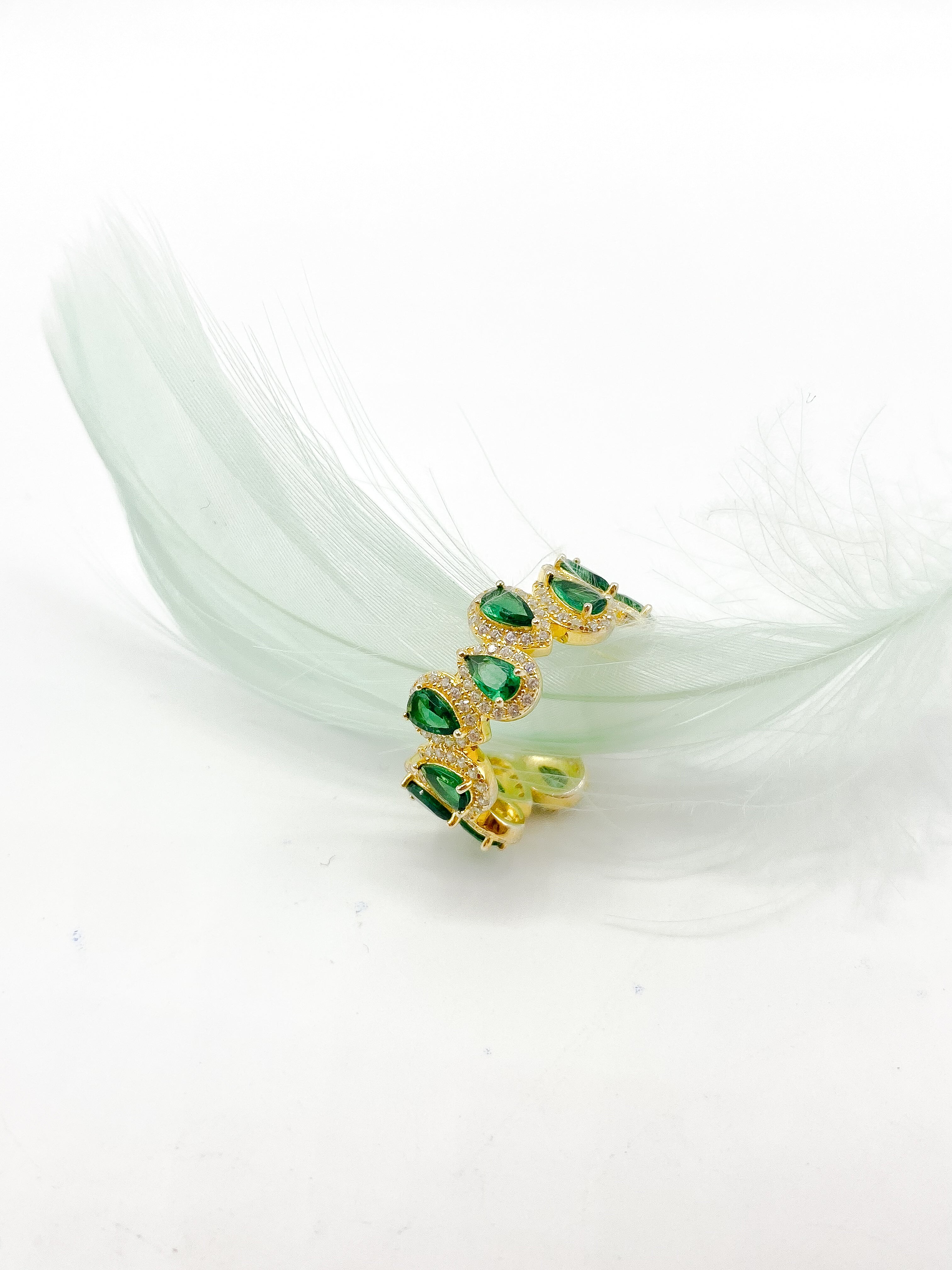 Anello Gocce Verdi