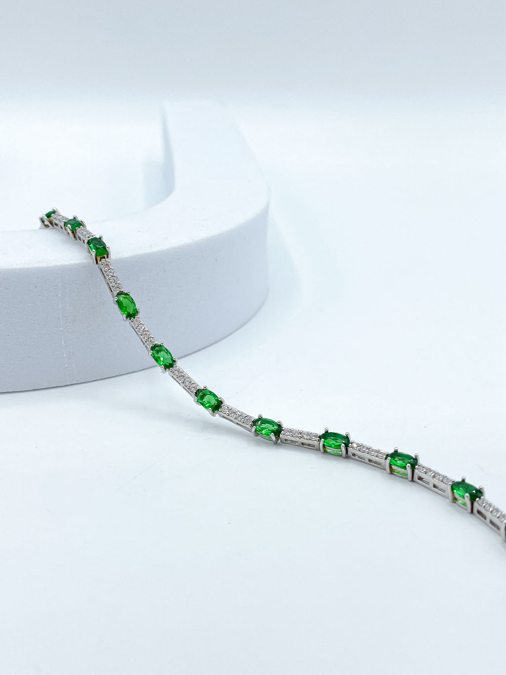 Bracciale Tennis Verde e Bianco