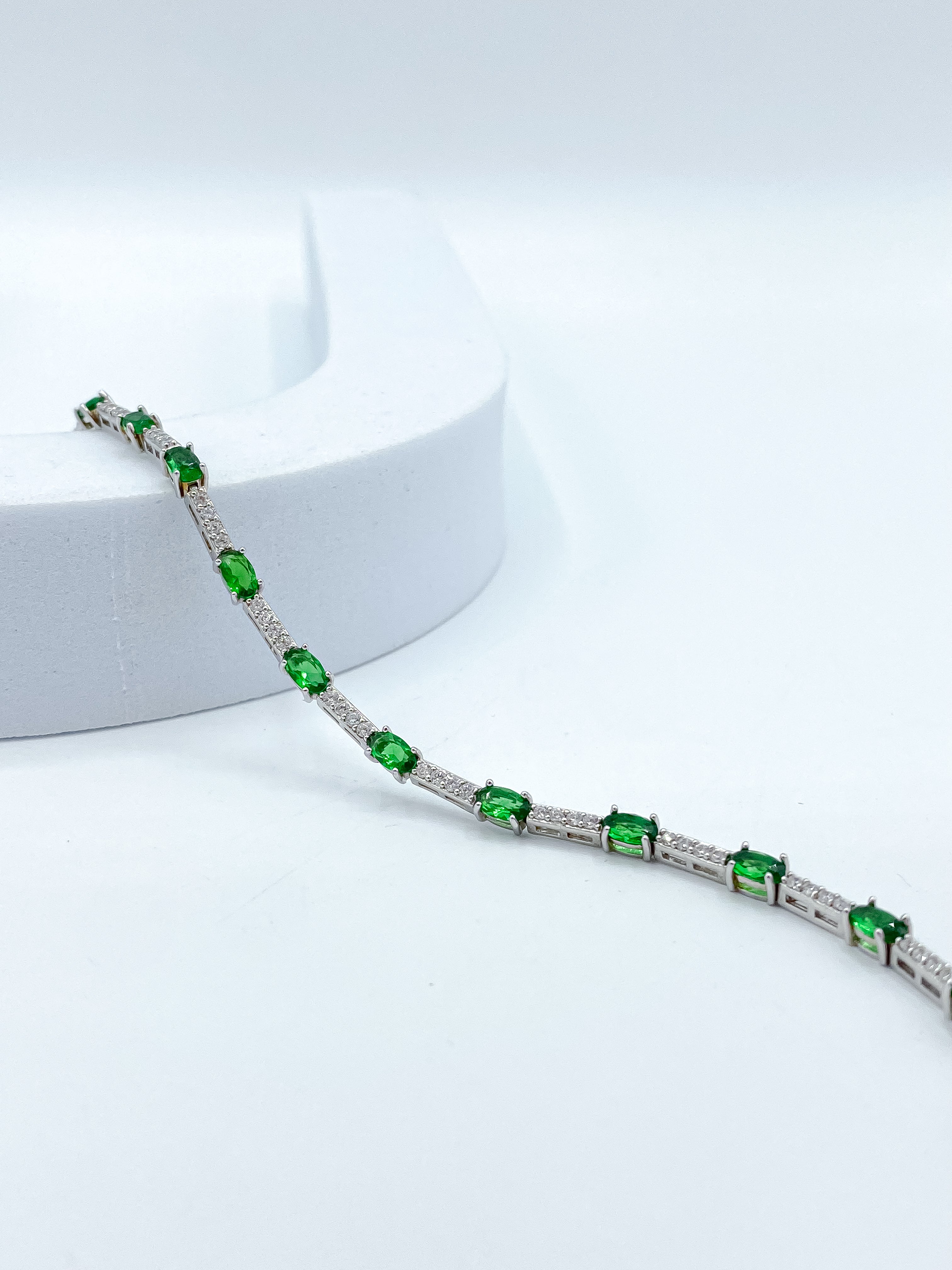 Bracciale Tennis Verde e Bianco