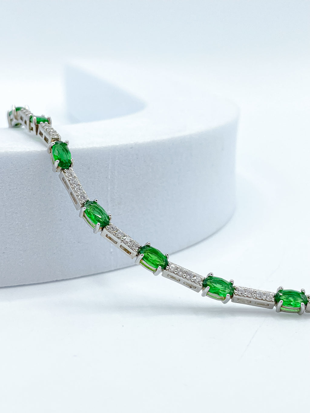 Bracciale Tennis Verde e Bianco
