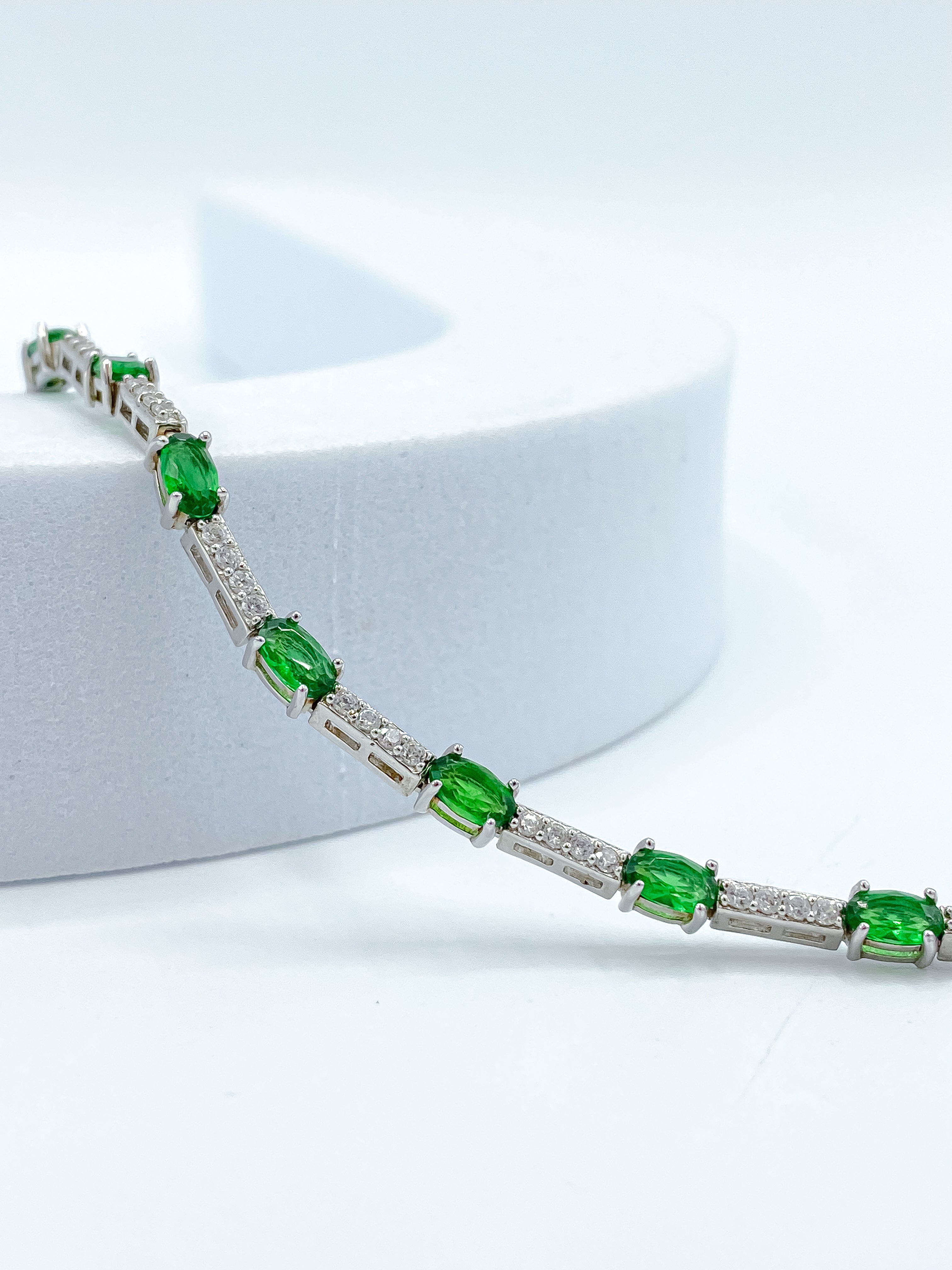 Bracciale Tennis Verde e Bianco