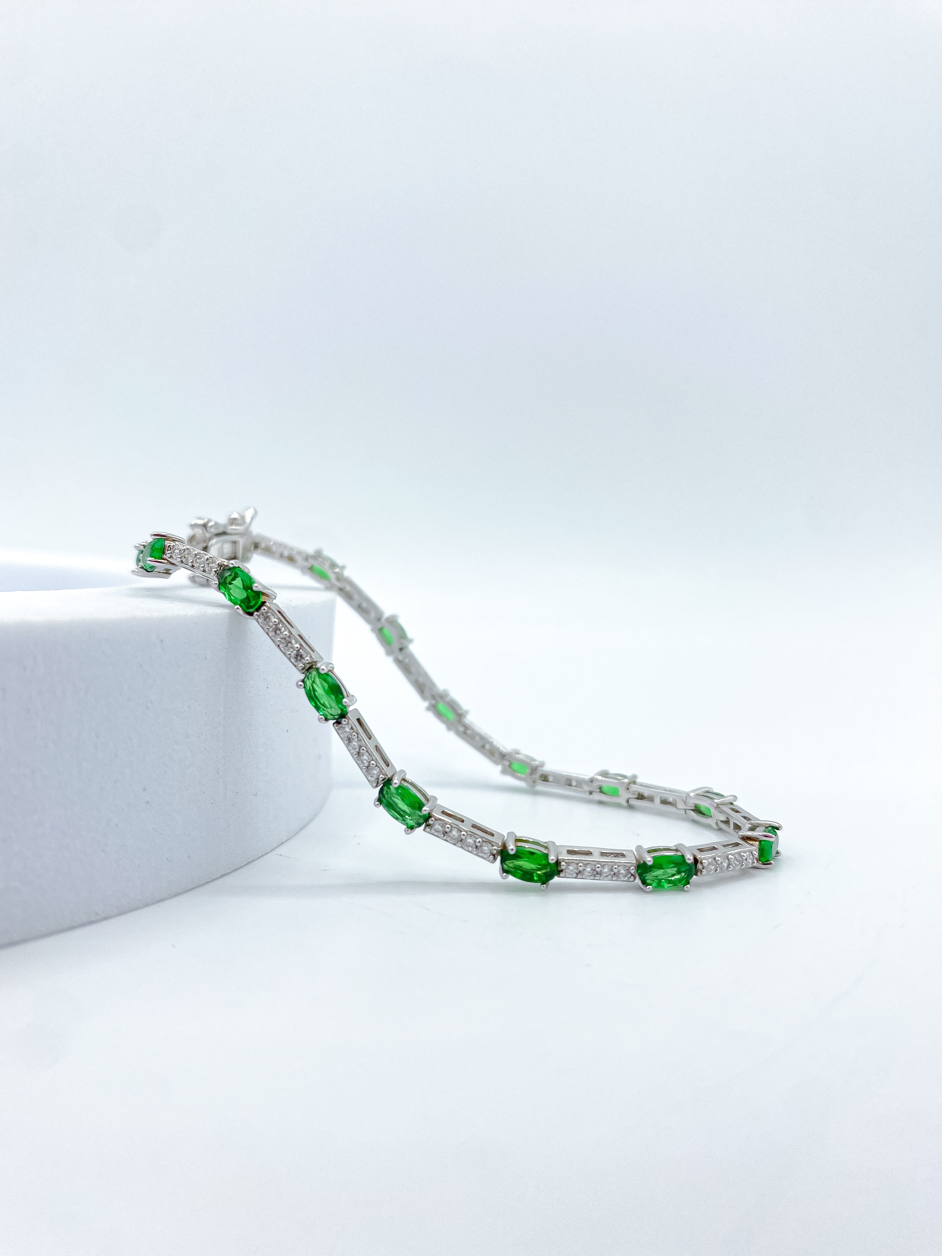 Bracciale Tennis Verde e Bianco