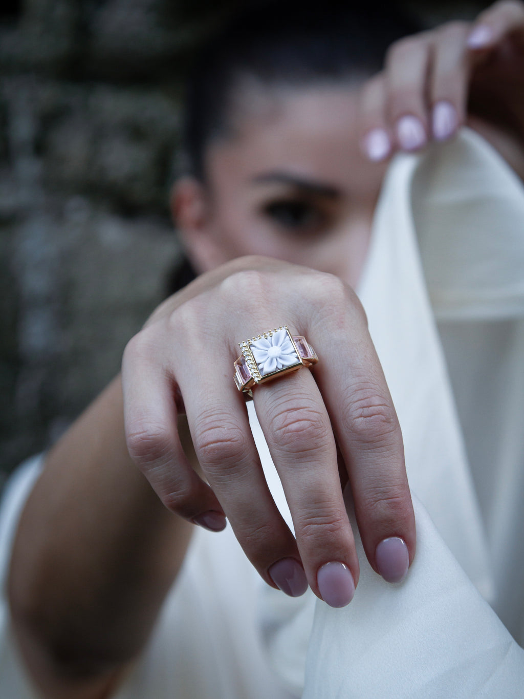 Anello Cammeo Fiore